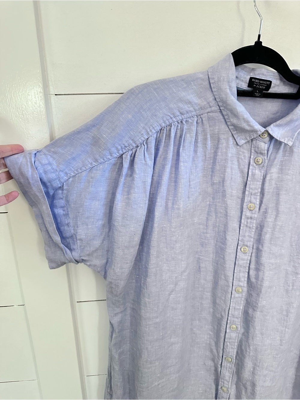 Baird McNutt J Crew 100% Irish Linen blue relaxed lagonlook classic shirt dress - Picture 5 of 11